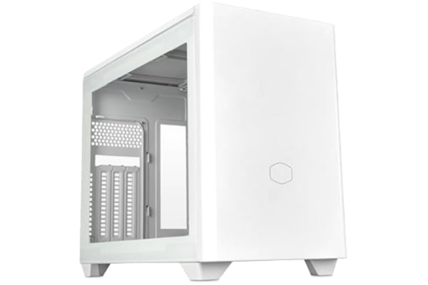 Cooler Master  MasterBox NR200P V2 White Mini-ITX Chassi - Sidopanel i Glas, Vertikal GPU-Layout, PCIe 4.0 x16 Riser-kabel, Verktygslös 360-Graders Åtkomst, 120 mm PWM Fläkt, USB 3.2 Gen 2x2 Typ-C