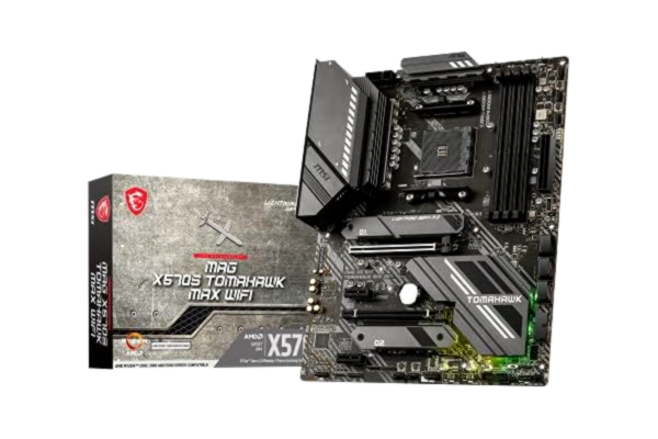 MSI  MAG X570S TOMAHAWK MAX WIFI Gaming Mainboard TX – obsługuje procesory serii AMD Ryzen 5000, AM4 – Mystic Light, 60A VRM, DDR4 Boost (5100MHz/OC), 2 x PCIe 4.0 x16, 2 x M. 2 gen4 x4, Wi-Fi 6E
