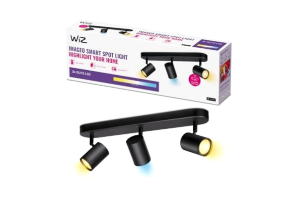 WiZ  Imageo Spotlight - Tunable White, 3 x Spotlight (5W), Svart, 2700-6500 kelvin, dimbar i kallvitt till varmvitt