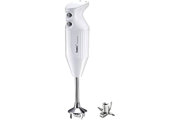 Bamix bamix stavmixer set M160 ONE inkl. multifunktionskniv av rostfritt stål, 160 watt, 2 hastigheter, Made in Switzerland, Vit