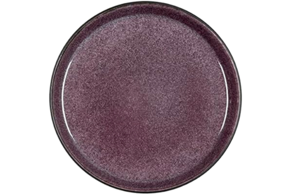 Bitz BITZ tallrik, tårttallrik, desserttallrik i stengods, 21 cm i diameter, svart/lila