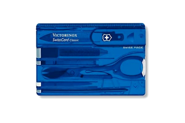 Victorinox , Multitool Karte, Swiss Card Classic, Taschenmesser, in Kreditkartenformat, 10 Funktionen, Spitzklinge, gerade, Schere
