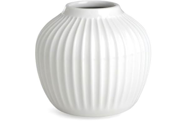 Kähler  Vase H13 cm Hammershøi Dansk design för blommor Handgjord, vit