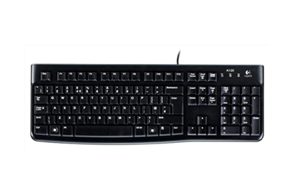 Logitech  K120 tangentbord för B2B. Prisvärt, hållbart; Bekväma, tysta knappar, smidig plug & play USB-anslutning, PAN QWERTY - Svart