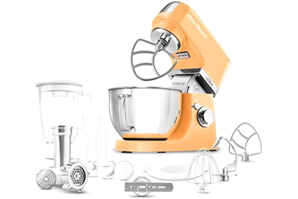 Sencor  STM 6353OR Robot Multifonctions 1 000 W Robot Pâtissier, Blender Professionnel 8 Vitesses Fonction PULSE Bol d'Acier Inoxydable 4,5 L