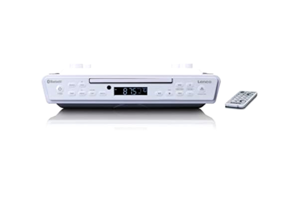 Lenco  KCR-150 CD-understruktur FM-köksradio – Bluetooth – sändarminne – 2 x 3 watt RMS – inbyggd monteringssats – AUX-in-ingång – timerfunktion – vit, A003089