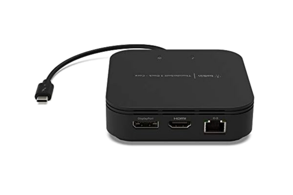 Belkin  Thunderbolt 3 Dock Core Med Kabel - Docka För Mac Och Windows, Dubbla 4K-Bildskärmar Vid 60 Hz, 40 Gbit/s Överföringshastighet, 60 W Uppströms Laddning