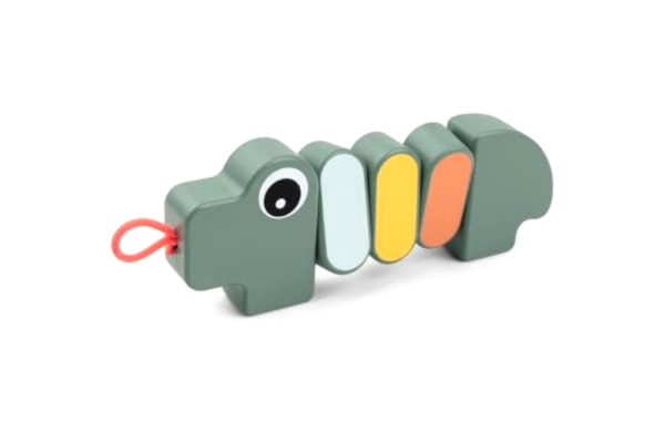 Done By Deer Done by rådjur Twist & Turn leksak Croco grön – babyleksak som främjar finmotorik och koordination av händerna – sensorisk träleksak baby från 6 månader