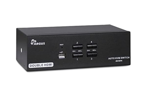 Argus Inter-Tech IPC KVM Switch AS-42HA HDMI, metall, svart