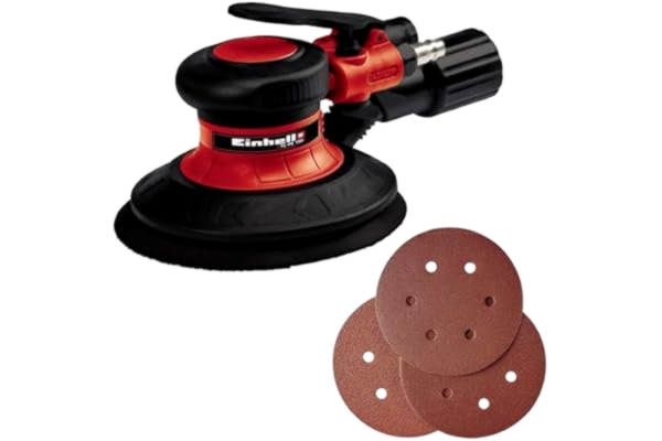 Einhell  excenterslipmaskin TC-PE 150 (150 mm slipskivans diameter, steglös regleringsspak, inkl. 6 slippapper, hylsnyckel)