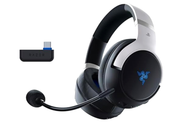 Razer  Kaira Pro HyperSpeed - Haptiskt trådlöst spelheadset med flera plattformar (trådlös hyperhastighet, hyperSense Haptic, 50 mm titanhögtalare) Svart-Vit