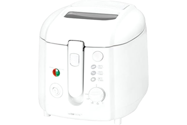 Clatronic  FR 3390 friteuse, 2 l, cool touch-behuizing, grote frituurmand, springdeksel met kijkvenster (afneembaar), 2 controlelampjes