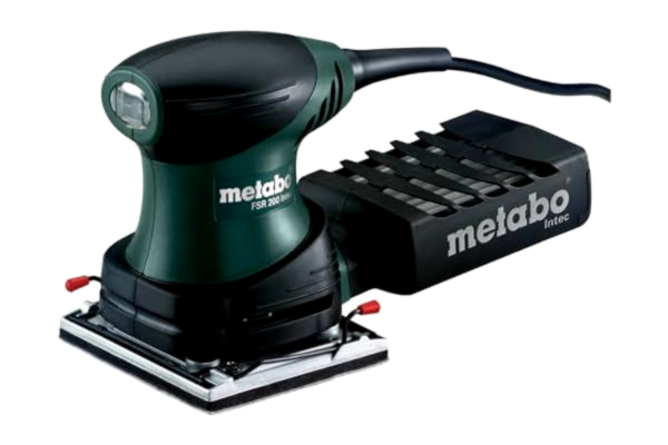 Bahco Metabo Sander FSR 200 Intec (600066500) plastfodral, slipplatta: 114 x 102 mm (1/4 ark), oscillation vid tomgång: 26 000 /min, nominell effekt: 200 W