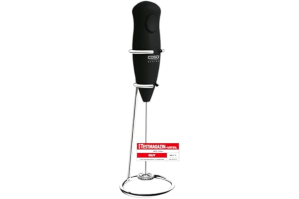 Caso  1610 Fomini mjölkskummare, krämfärgad mjölkskum, med rostfritt stål och stativ av rostfritt stål