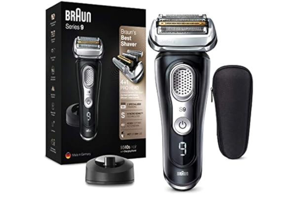 Braun n Series 9 9340s + Electric Shaver with 20% Longer Battery Life Charging Station Wet&Dry Electric Shaver Men's Precision Trimmer Black