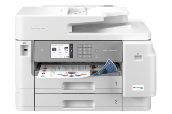 Brother  MFC-J6955DW DIN A3 Business-bläck 4-i-1 multifunktionsenhet (30 sidor min, bläckstråleskrivare, USB, LAN, WLAN, duplextryck) vit grå 576 x 477 x 375 mm (B x D x H)