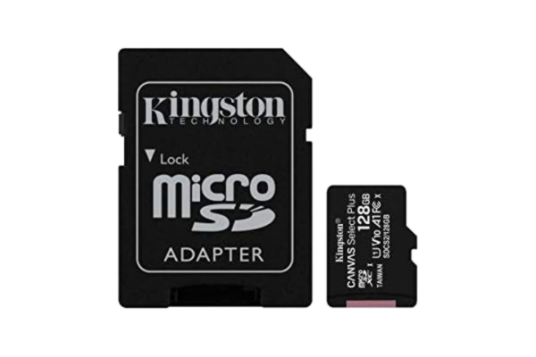 Kingston  Canvas Select Plus SDCS2/128GB Micro SD-kort, Svart 128 GB