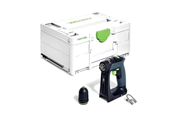 Festool  – sladdlös borrskruvmejsel CXS 18-Basic inkl. FastFix snabbchuck 10 mm bältesklämma Systainer SYS3 M 187
