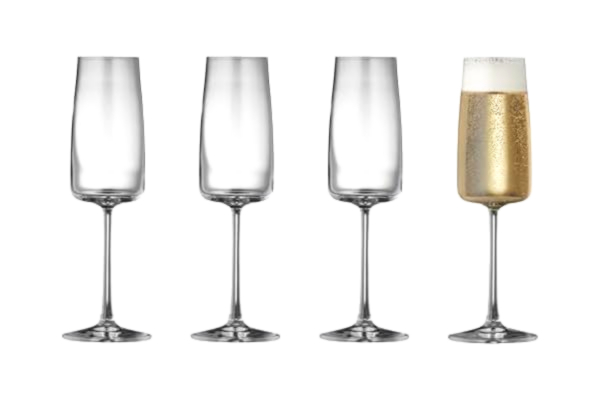 Lyngby Glas  Krystal Zero Champagneglas 30 cl 4 st
