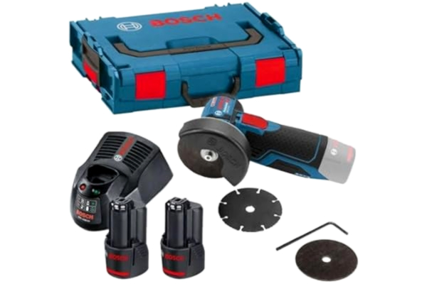 Bosch  Professional 12V System sladdlös vinkelslip GWS 12V-76 (3 kapskivor, skivdiameter: 76 mm, inkl. 2 x 3,0 Ah-batteri och laddare, i kartong)
