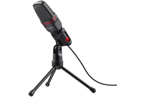 Trust  Gaming GXT 212 Mico USB Microphone (Microphone for Streaming, Youtube, Twitch with 3.5mm and USB connection, including Tripod) Black