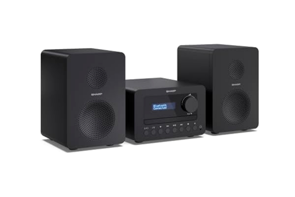 Sharp  XL-B520D(BK) Hi-Fi-mikrosystem med radio DAB, DAB+, FM, med sintoniserade DAB+/FM och strömmande musik med trådlös Bluetooth. Bluetooth 5.0, CD-MP3, återgivning USB, 40W färg svart.