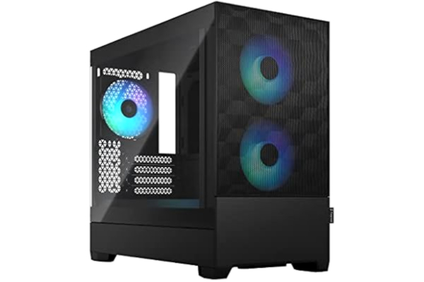 Fractal Design  Pop Mini Air RGB Black - Tempered Glass Clear Tint - Honeycomb Mesh Front – TG side panel - Three 120 mm Aspect 12 RGB fans included – mATX High Airflow PC Gaming Case