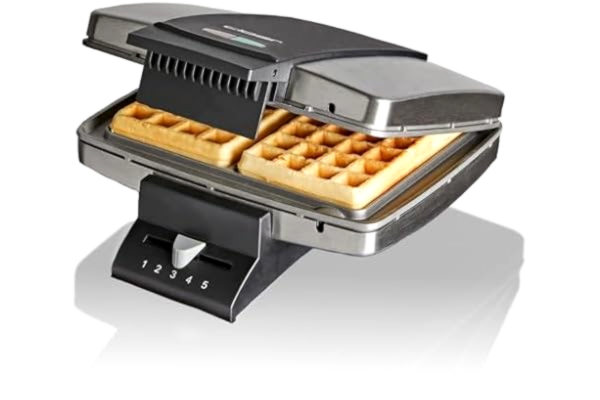 Cloer  1445 Bryssel Våffeljärn för traditionella belgiska våfflor, 930 W, bakning ljus, mattat rostfritt stålhölje