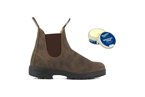 Blundstone  585 Rustieke Bruine Nubuck Lederen Australische Chelsea Laarzen Met Crème, Rustiek Bruin, 43 EU
