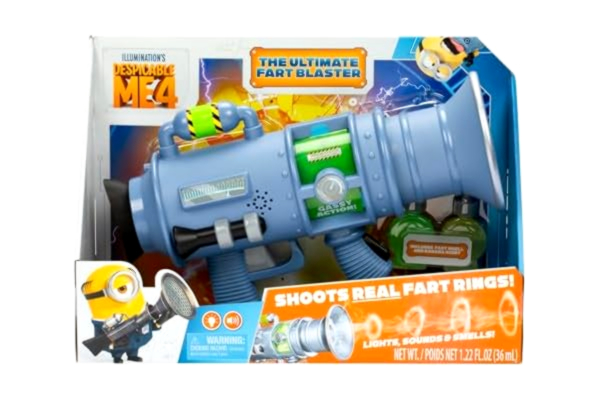 Moose Toys Minions I – helt enkelt oförstörbar 4: Den ultimata pruttblastern, bränner äkta fursringar av