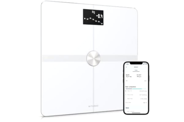 Withings  Body+ - Wi-Fi Body Composition Smart Scale, Body Fat Monitor, BMI, Muscle Mass, Water Measurement, Digital Weight Bathroom Scale, Sync App Via Bluetooth or Wi-Fi