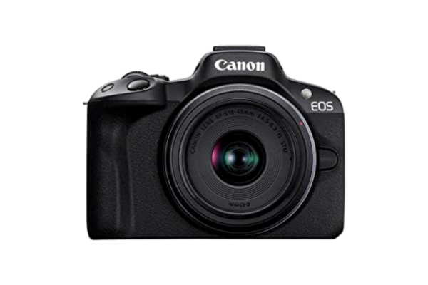 Canon  EOS R50 + RF-S 18-45mm F4.5-6.3 IS STM + RF-S 55-210mm F5-7.1 IS STM - Black