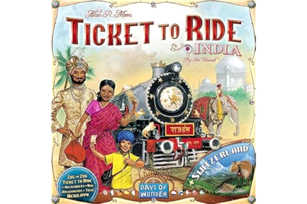 Days of Wonder  - Ticket to Ride India - Switzerland Expansion | Brädspel för Vuxna och Familjen | Svenska | Danska | Norska | Finska | Ålder 8+ | För 2 till 5 spelare | Speltid 30-60 Minuter