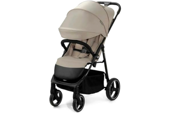 KinderKraft Kinderkraft Sittvagn TRIG 3, Lätt, Barnvagn, Hopfällbar, Liggläge, Fjädring på alla hjul, Stor justerbar sufflett, Med tillbehör, Fotsäck, från födseln till 3 år, beige