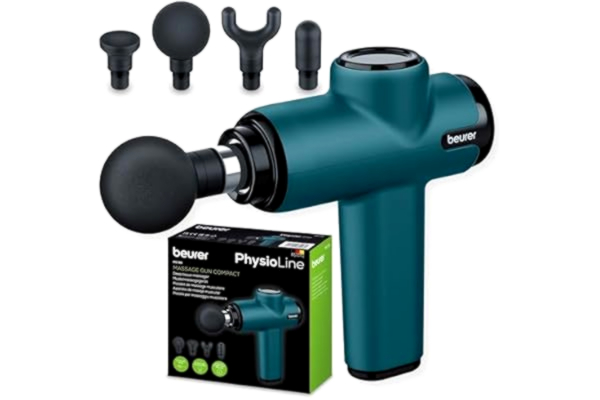 Beurer  MG 99 massagepistol med 4 tillbehör, triggerpunktsmassage, lossning av spänningar, kompakt muskelmassagerare med 5 intensitetsnivåer och uppladdningsbart batteri