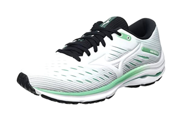 Mizuno  Wave Rider 24 Road hardloopschoen voor dames, Witte Jadecream, 38 EU