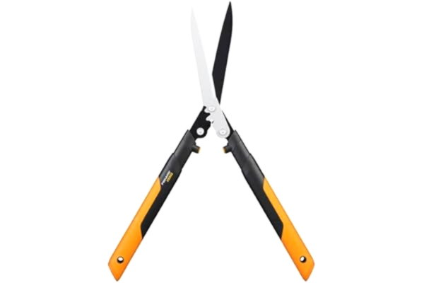 Fiskars  PowerGear X häcksax med utväxling, Non-stick beläggning, Högkvalitativa stålblad, Längd: 63 cm, Svart/Orange, HSX92, 1023631