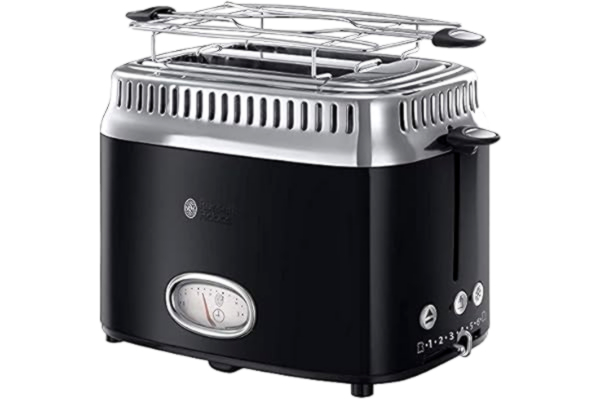 Russell Hobbs  21681 56 Retro Classic Noir Quick Toast Toaster With Countdown Display Technology, 1300 Watt, Black
