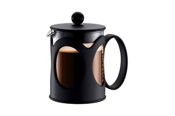 Bodum  10683-01 Kenya fransk press kaffebryggare, borsilikatglas – 4-kopp (0,5 L), svart