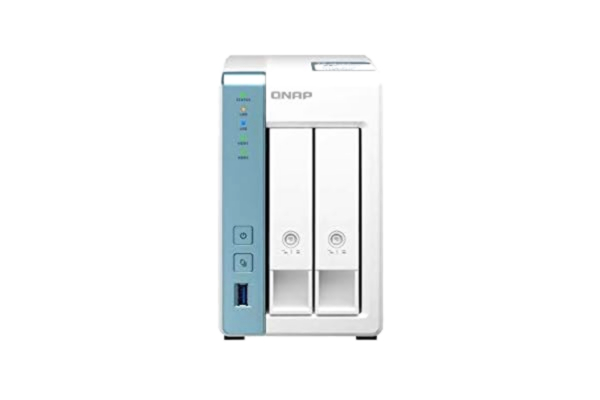QNAP  TS-231P3-2G 2 Bay Desktop NAS Enclosure - With 2.5 GbE Connectivity, 2 GB RAM, Quad-Core 1.7GHz Processor and Feature-Rich Applications for Home and Office