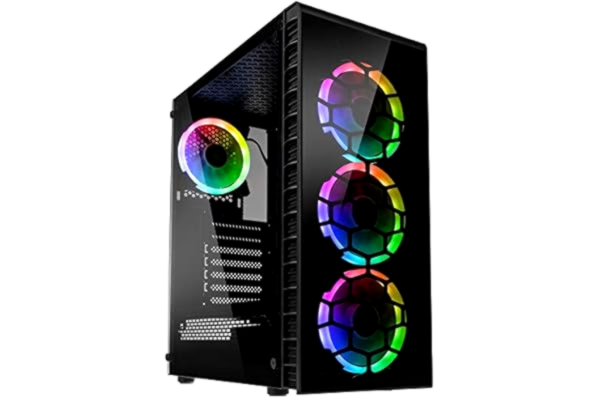 Kolink KOLINK Observatory Lite Midi Tower PC-fodral ATX RGB PC-hölje, gaming PC-fodral, härdat glas datorfodral, gaming torn, PC-fodral med fläkt, datorfodral gaming lite svart