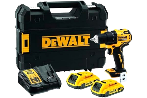 Dewalt  18 V XR 2-växlad sladdlös borrskruvdragare DCD708D2T (borstlös fullmetallväxellåda, 13 mm fullmetall snabbkoppling borrchuck, LED-arbetsljus, inkl. 2 x batterier, laddare, bältesklämma, T Stak