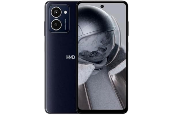 HMD  Smartphone Pulse Pro (128 GB minne, 5 000 mAh batteri, 6,56 tum HD+ HID-skärm, 50 MP kamera, Android 14, 4G, IP52-certifierad, Quick Fix Design) Black Ocean