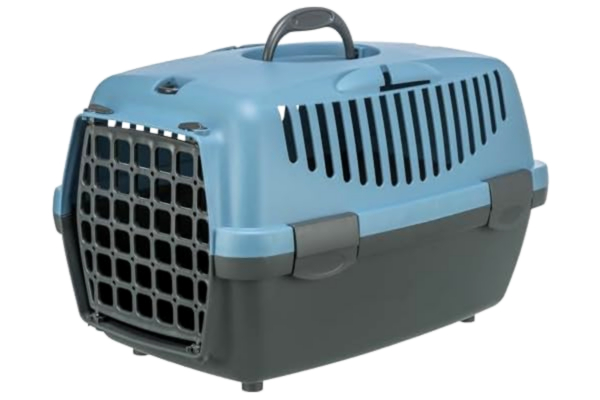 Trixie  Capri 1 transportlåda, plast, storlek 32 × 31 × 48 cm, ljusgrå/mörkblå