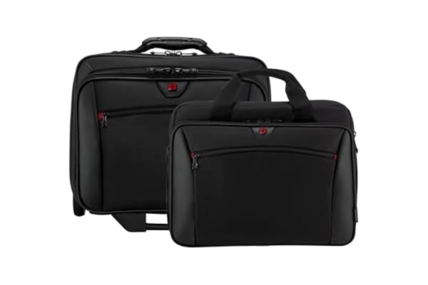 Wenger  600661 POTOMAC 17 Inch 2-Piece Business Wheeled Laptop Briefcase, Padded laptop compartment with Matching 15.4 Inch Laptop Case in Black (23 Litre),Black,42 cm