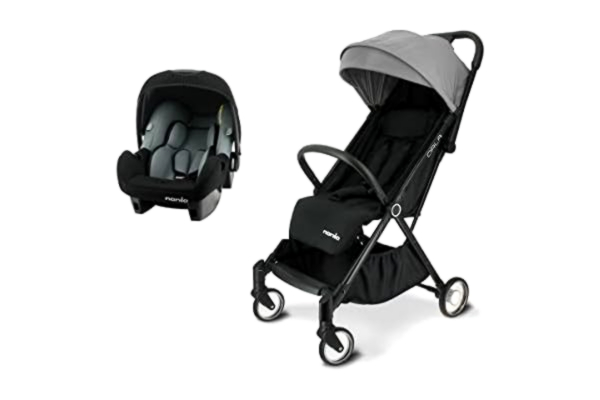 Nania  ORLA kompaktowy wózek dziecięcy z automatycznym składaniem - od urodzenia do 15kg (szary 2 w 1)