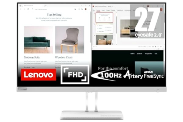 Lenovo 27" Lenovo L27e-40 - 1920x1080 - 100Hz - VA - VGA / HDMI
