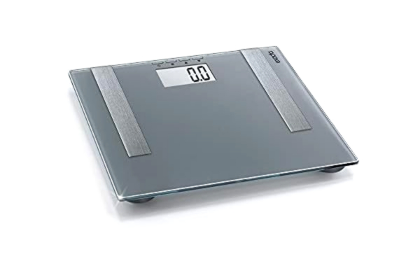 Soehnle Exacta Cyfrowa waga łazienkowa premium z funkcją włączania/wyłączania, waga z praktycznym wyświetlaczem LCD, waga określa wagę, tłuszcz i zawartość wody