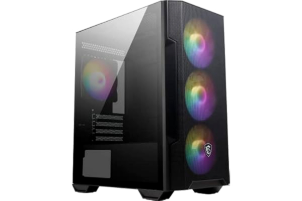 MSI  MAG FORGE M100R Mini Tower PC-fodral - härdat glas, Micro-ATX och Mini-ITX-kapacitet, Mesh Frontpanel, 4 x 120 mm ARGB-fläktar med navkontroll, magnetiskt dammfilter, USB 3.2 Gen 1 Typ-A-port