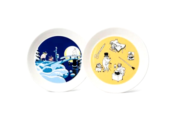 Arabia  Mumin 1064307 uppsättning tallrikar kontor och vinter natt Vitro porslin 2-delar 19,6 x 2,7 cm